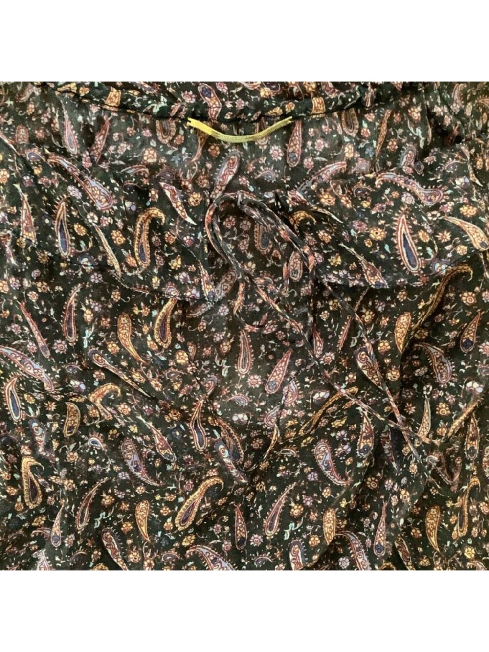 Saint Laurent Paisley Print Ruffled Blouse Top Long Sleeve Authentic Size F44/L - Picture 11 of 11